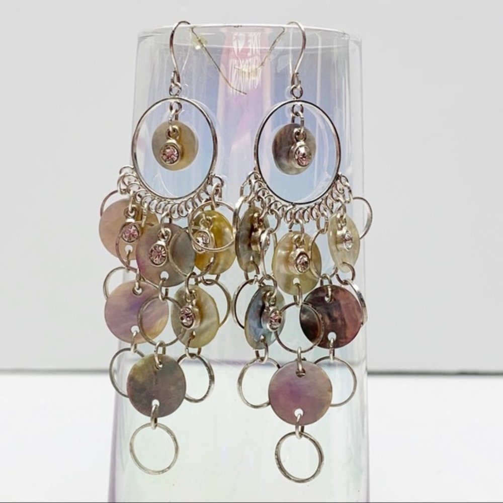 ❤️ Round Abalone Shell Rhinestone Earrings Z98